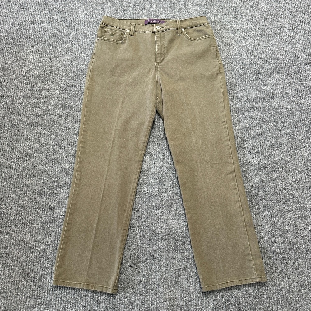 Gloria Vanderbilt Amanda Womens Jeans Size 12P Green Stretch High‎ Rise